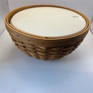 Longaberger Tan and White Woven Basket